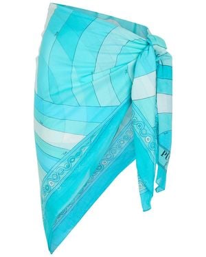 PUCCI Printed Cotton Sarong - Blue