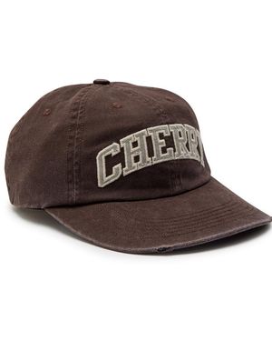 CHERRY LA Logo-Embroidered Cotton Cap - Brown