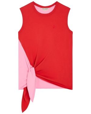 JW Anderson Colour-Blocked Cotton Tank Top - Red