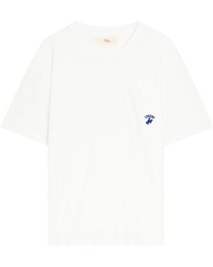 CHERRY LA Western Athletic Logo-Embroidered Cotton T-Shirt - White