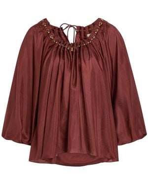 Zimmermann Aster Gathered Silk Blouse