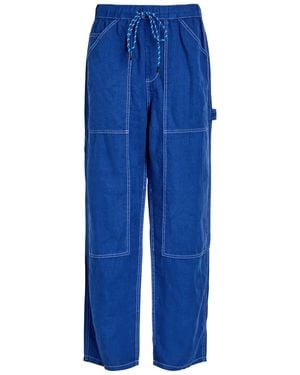 Rag & Bone Atlas Panelled Relaxed Straight-Leg Linen Trousers - Blue