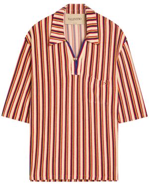 Valentino Garavani Striped Terry Shirt - Red