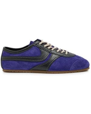 Dries Van Noten Dustin Panelled Suede Trainers - Blue