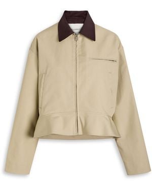 JW Anderson Peplum Cotton Jacket - Natural