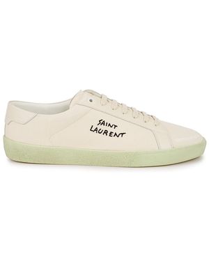Saint Laurent Logo Canvas Trainers - White