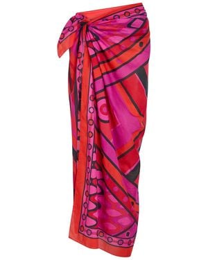 PUCCI Printed Cotton Sarong - Red