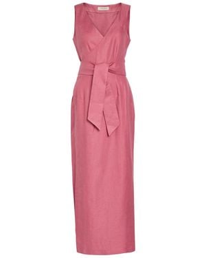 Giuliva Heritage Lyra Linen Maxi Wrap Dress - Pink