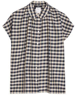 Weekend by Maxmara Checked Cotton-Blend Top - Black