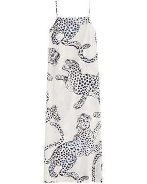 Desmond & Dempsey Jag Printed Cotton Nightdress - White