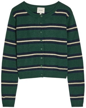 Reformation Clara Striped Cashmere Cardigan - Green
