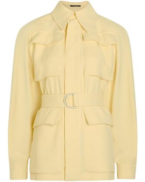 Wardrobe NYC Belted Crepe Jacket - Yellow