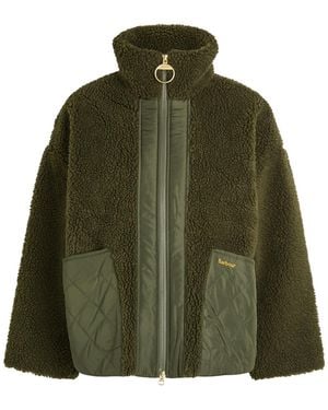 Barbour Brawby Paneled Fleece Jacket - Green