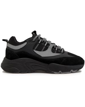 Cleens Aero Runner Panelled Mesh Trainers - Black