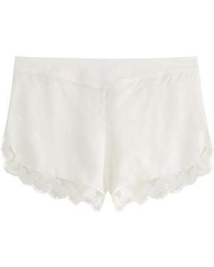 Simone Perele Love Me Lace-Trim Silk-Satin Pyjama Shorts - White