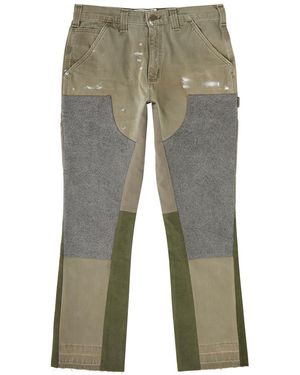 Jeanius Bar Atelier Panelled Straight-Leg Canvas Jeans - Grey