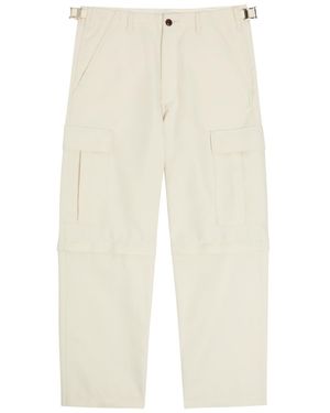vowels Zip Off Wool-Blend Cargo Trousers - Natural