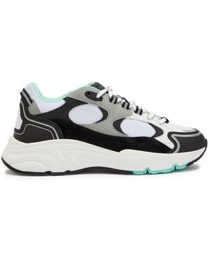Cleens Pulse Runner Panelled Mesh Trainers - White