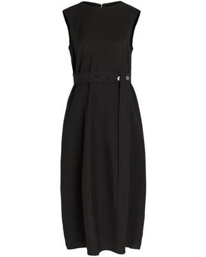 Studio Nicholson Belted Woven Midi Dress - Black
