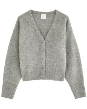 Almada Label Esme Brushed Cashmere Cardigan - Grey