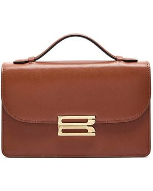 Victoria Beckham Dorian Mini Grained-Leather Top Handle Bag - Brown