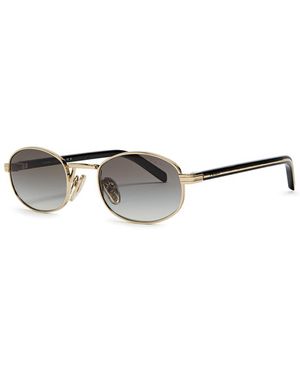 Prada Oval-Frame Sunglasses - Metallic