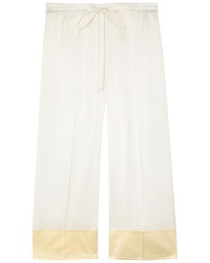 TOTEME Drawstring Straight-Leg Satin Trousers - White