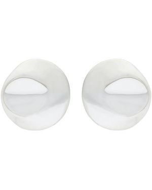 Nina Gordon Dented Medallion Sterling Drop Earrings - White