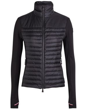Moncler Quilted Shell And Jersey Jacket - Black