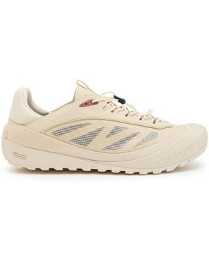 Moncler Trailgrip Lp Panelled Nubuck And Suede Trainers - Natural