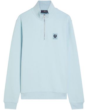 Belstaff Quarter-Zip Cotton Sweatshirt - Blue