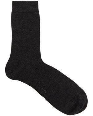 FALKE Soft Merino Wool-Blend Socks - Black