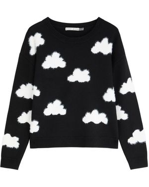 Alice + Olivia Gleeson Fuzzy Cloud Wool-Blend Jumper - Black