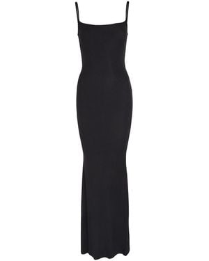 Skims Ribbed Stretch-Modal Maxi Dress - Blue