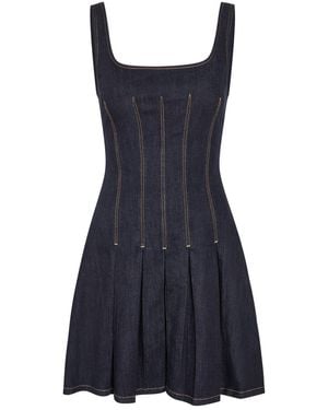 Alice + Olivia Hollis Pleated Mini Dress - Blue