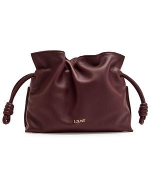 Loewe Flamenco Mini Leather Clutch - Purple