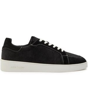 Jude Llow Phlipe Panelled Suede And Corduroy Trainers - Black