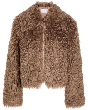 Stand Studio Zaylee Faux Fur Jacket - Brown