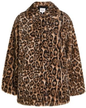 Reformation Stable Faux Fur Coat - Brown