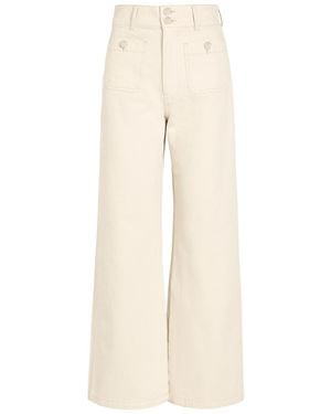 Veronica Beard Taylor Wide-Leg Jeans - Natural