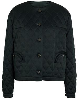 Blazé Milano Quilted Satin Bolero Jacket - Black