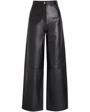 SKIIM Marcella Wide-Leg Leather Trousers - Black