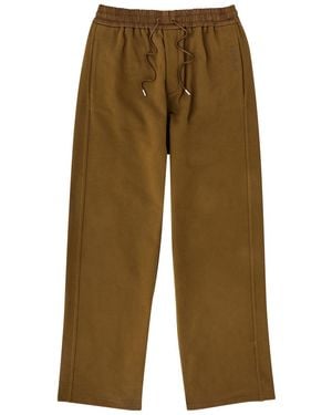 Saint Laurent Logo-Embroidered Cotton Joggers - Natural