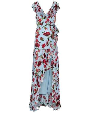 Alice + Olivia Kristen Ruffled Chiffon Maxi Dress - White