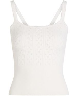JW Anderson Pointelle-Knit Tank - White