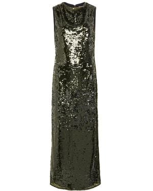Shona Joy Olympia Sequin-Embellished Tulle Maxi Dress - Green