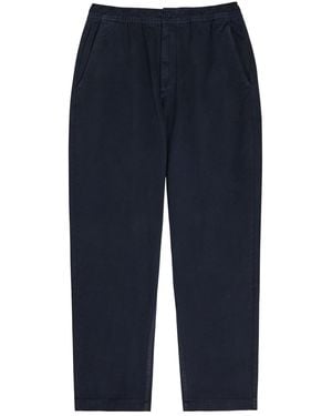 Wax London Tapered Cotton-Twill Pants - Blue