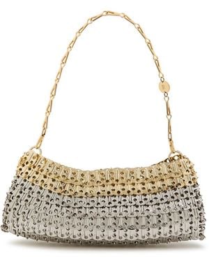 Rabanne 1969 Skyline Two-Tone Disc Shoulder Bag - Metallic