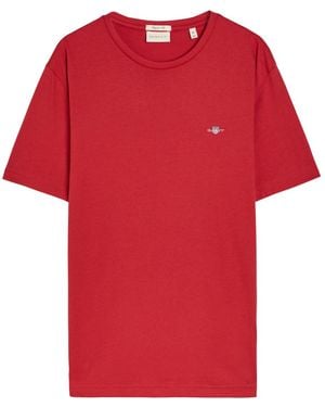 GANT Logo-Embroidered Cotton T-Shirt