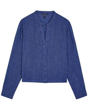 Eileen Fisher Striped Cotton Blouse - Blue